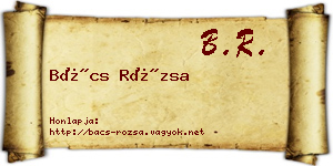 Bács Rózsa névjegykártya